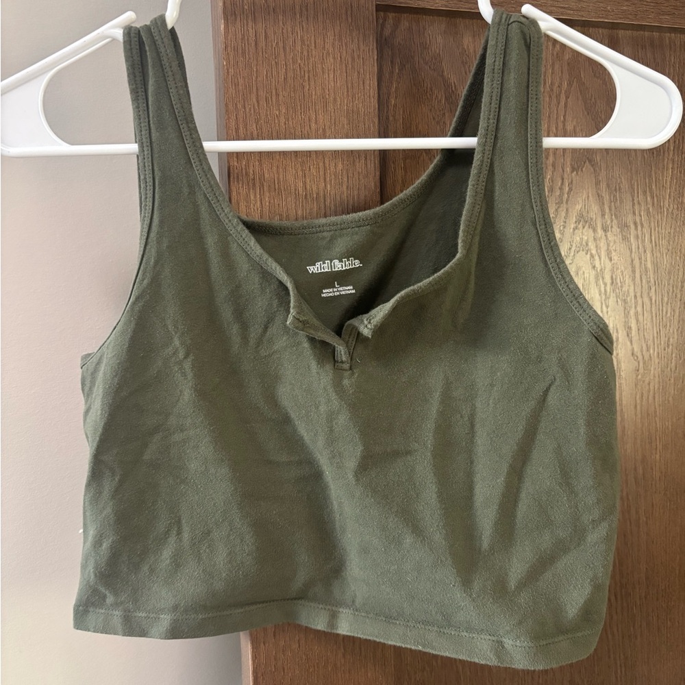 Army Green Crop Top